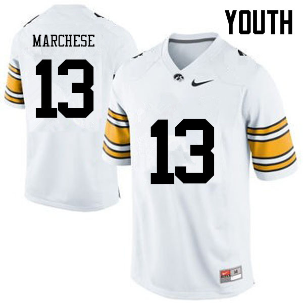 Youth Iowa Hawkeyes #13 Henry Marchese College Football Jerseys-White
